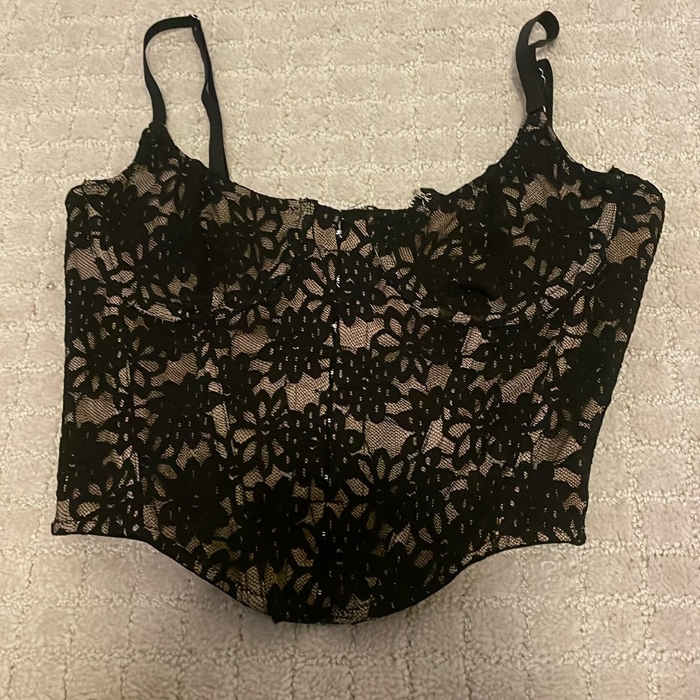 white fox corset top